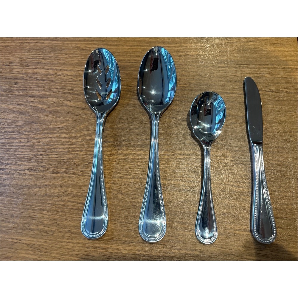 Reed & Barton BOSTON PEARL  Beaded 18/8 Stainless Flatware Korea - Lot Of 4